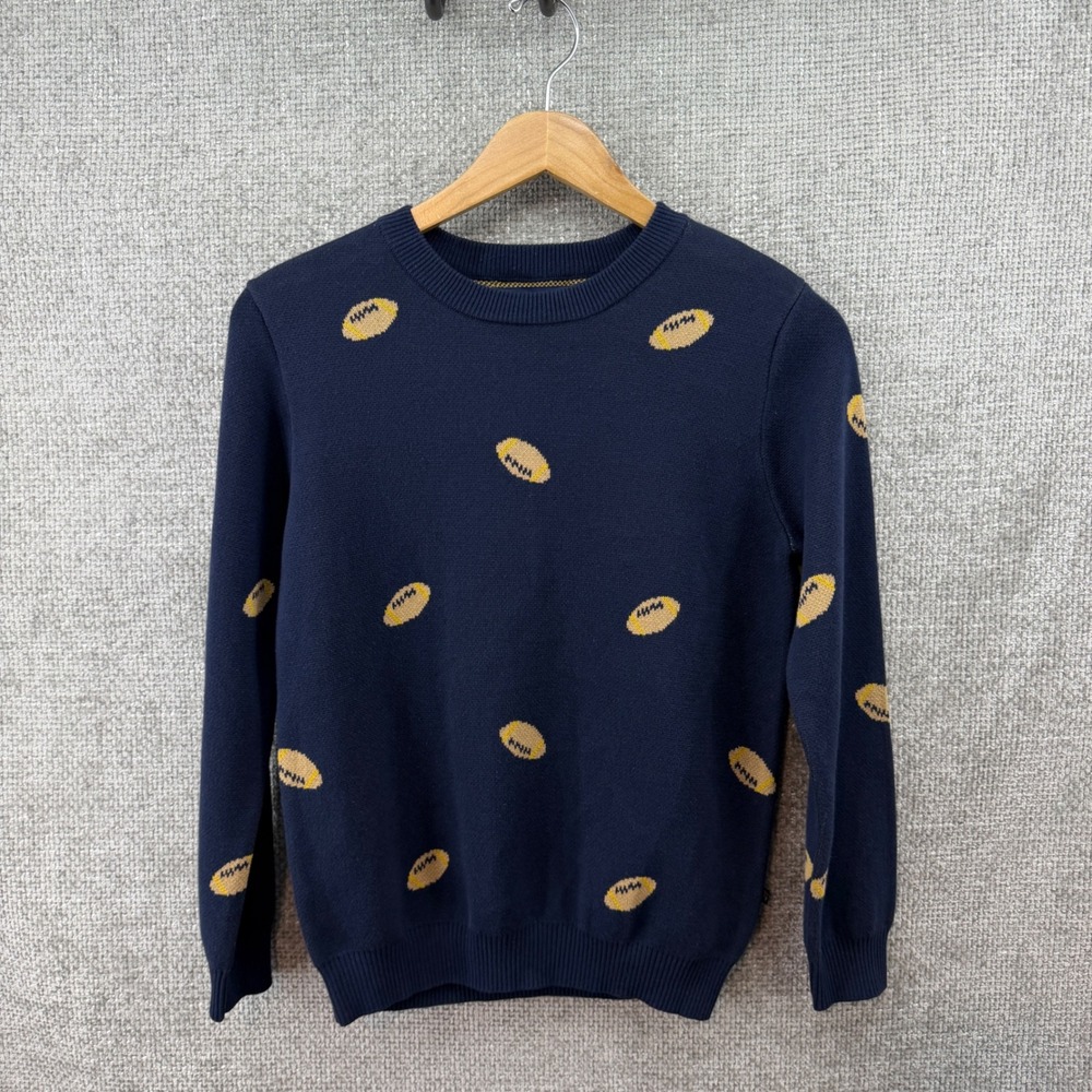 Brooks Brothers Football Sweater Boys 12Y Navy New 100% Cotton Preppy School